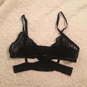 Sexy Black Lace Bra, XS